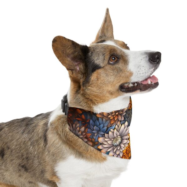 Aster Floral Dog Bandana Collar Gift Art Deco Vintage Asters Pet Bandana Collar September Birth Month Flower Dog Lover's Gift Collar 4 Sizes - Image 2