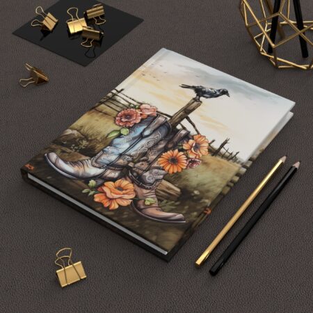 Cowgirl Country Western Journal Gift for Her Country Dreams Dream Diary Gift Hard Cover Journal Cowgirl Boots Western Hat Country Scene 6x8"