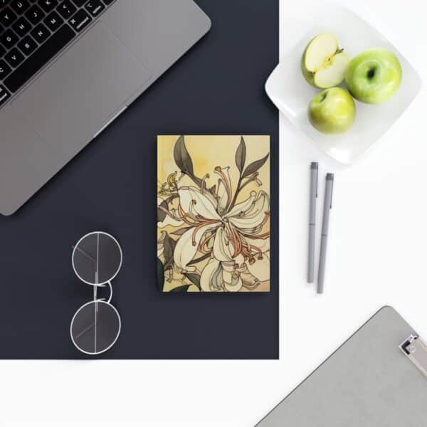 Honeysuckle Flower Sketchbook Gift for Her June Birth Month Flower Diary Honeysuckle Floral Blank Hard Cover Journal Gift for Mum 90 GSM - Image 6