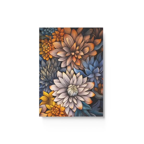 Aster Floral Hard Cover Journal Gift for Her Art Deco Aster Flowers Dream Diary Blank Sketchbook September Birth Month Flower Asters Gift - Image 3