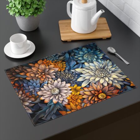 Aster Floral Placemat Gift Art Deco Vintage Asters September Birth Month Flower Asters Accent Piece Home Kitchen Fall Floral Dining Decor