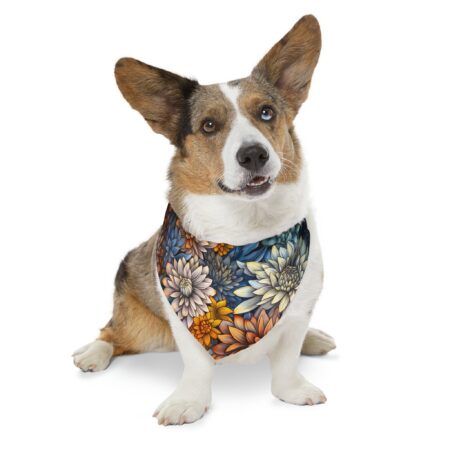Aster Floral Dog Bandana Collar Gift Art Deco Vintage Asters Pet Bandana Collar September Birth Month Flower Dog Lover's Gift Collar 4 Sizes