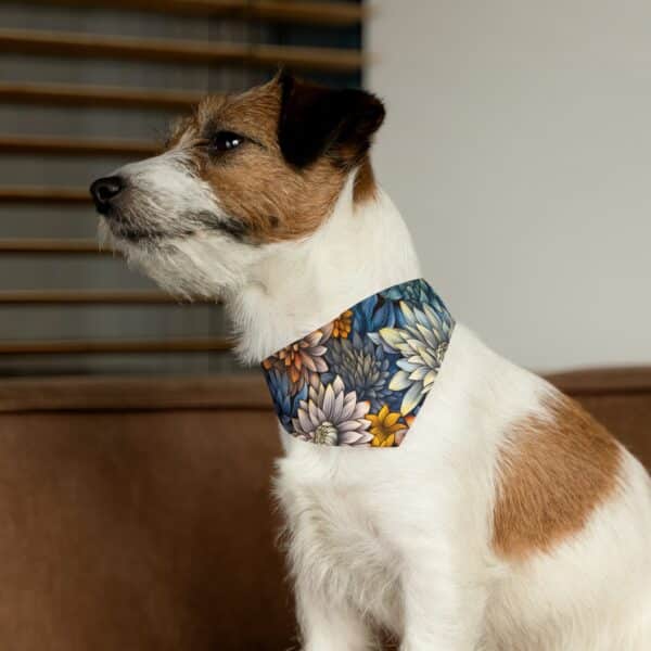 Aster Floral Dog Bandana Collar Gift Art Deco Vintage Asters Pet Bandana Collar September Birth Month Flower Dog Lover's Gift Collar 4 Sizes - Image 6