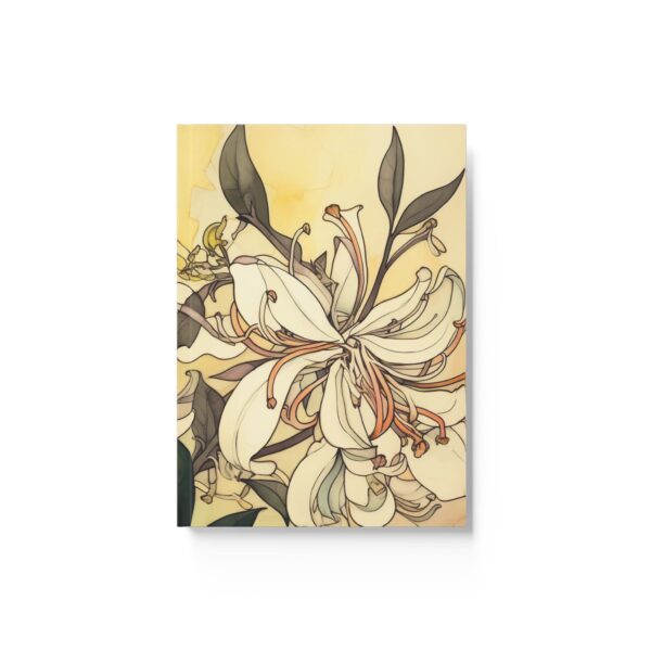 Honeysuckle Flower Sketchbook Gift for Her June Birth Month Flower Diary Honeysuckle Floral Blank Hard Cover Journal Gift for Mum 90 GSM - Image 3
