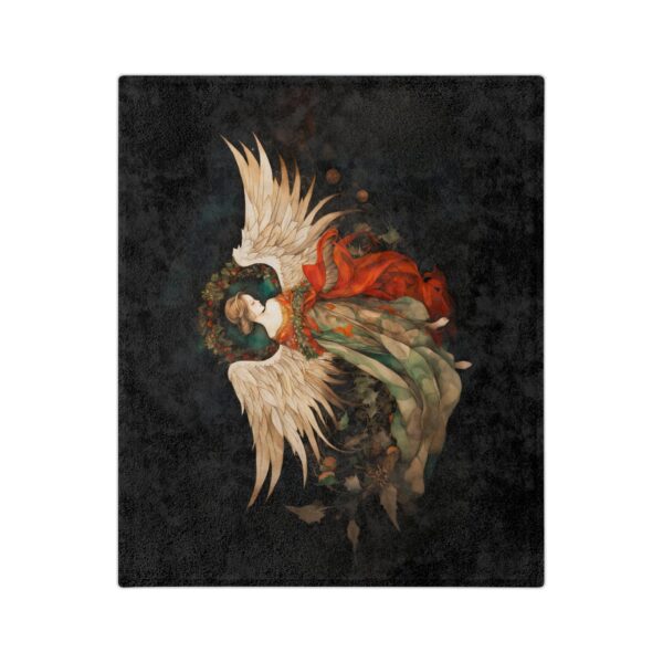 Angel Velveteen Minky Blanket Christmas Angel Soft Minky Throw Blanket Angelic Wing Yule Holiday Cozy Blanket Gift Angel Winter Gift for Her - Image 2