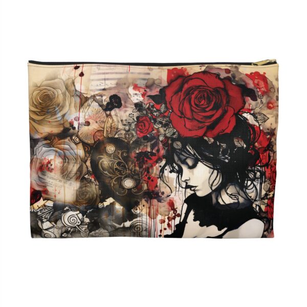 Dark Romance Cosmetic Pouch Valentine's Day Gift for Her Antique Grunge Vintage Girl Travel Accessory Pouch Valentine Collage Gothic Art Bag