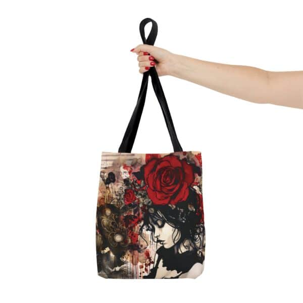 Dark Romance Tote Bag Valentine's Day Gift for Her Antique Grunge Vintage Girl Travel Tote Valentine Collage Shopping Bag Gothic Aesthetic - Image 7