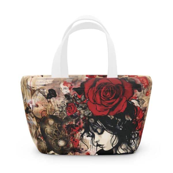 Dark Romance Lunch Tote Bag Valentine's Day Gift for Her Antique Grunge Vintage Girl Lunch Tote Valentine Collage Lunch Bag Gothic Aesthetic - Image 7