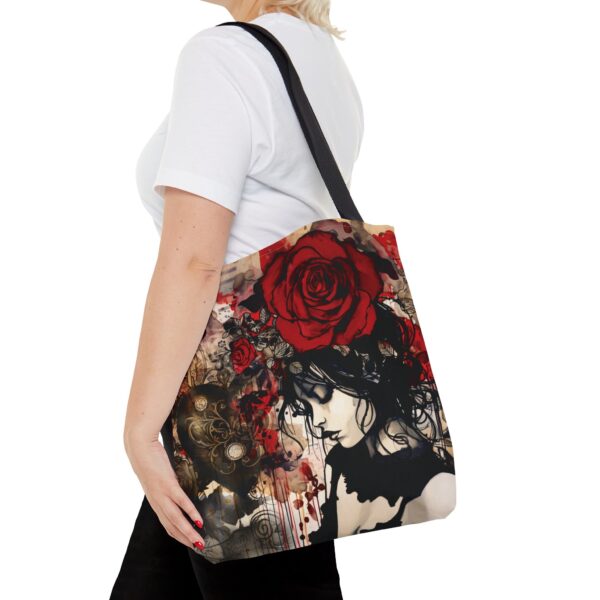 Dark Romance Tote Bag Valentine's Day Gift for Her Antique Grunge Vintage Girl Travel Tote Valentine Collage Shopping Bag Gothic Aesthetic - Image 3