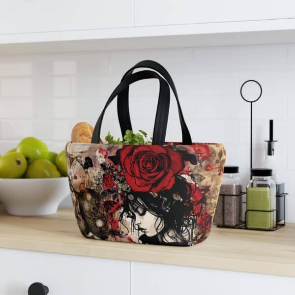 Dark Romance Lunch Tote Bag Valentine's Day Gift for Her Antique Grunge Vintage Girl Lunch Tote Valentine Collage Lunch Bag Gothic Aesthetic