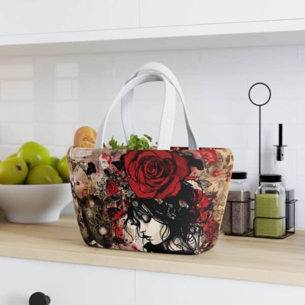 Dark Romance Lunch Tote Bag Valentine's Day Gift for Her Antique Grunge Vintage Girl Lunch Tote Valentine Collage Lunch Bag Gothic Aesthetic - Image 8