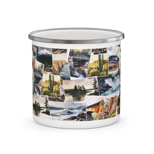 Camping Mug Gift for Dad Cookout Campsite Travel RV Road Trips Enamel Camping Mug Recreation Nature Scenes Camp Travel 12oz Mug Gift for Him - Image 4