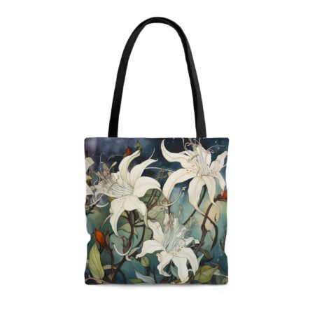 White Honeysuckle Tote Bag Gift for June Birthdays Birth Month Flower Gift Shopping Tote Whimsical Watercolor Floral Travel Tote Beach Tote