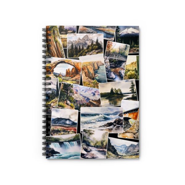 Soft Cover Journal Travel Camping Road Trip Spiral Notebook Watercolor Digital Art National Parks Nature Hiking Diary Notebook Gift for Him - Image 3