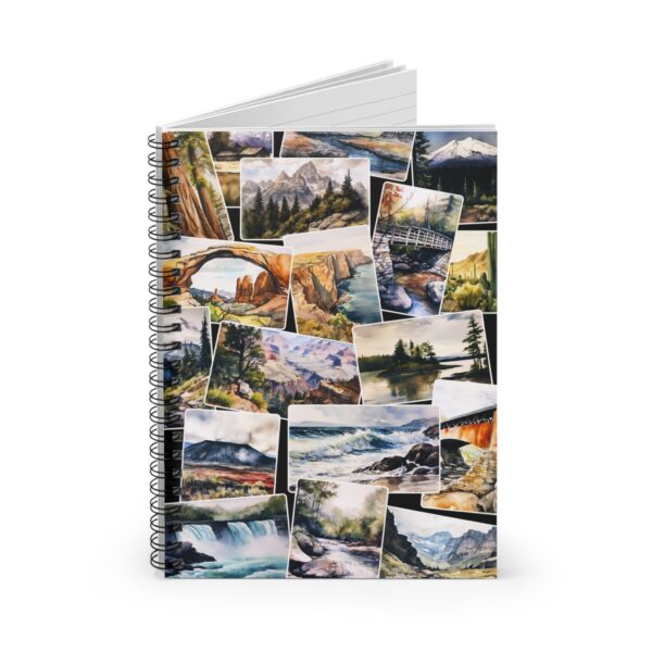 Soft Cover Journal Travel Camping Road Trip Spiral Notebook Watercolor Digital Art National Parks Nature Hiking Diary Notebook Gift for Him - Image 4