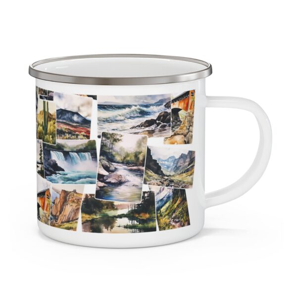 Camping Mug Gift for Dad Cookout Campsite Travel RV Road Trips Enamel Camping Mug Recreation Nature Scenes Camp Travel 12oz Mug Gift for Him - Image 2