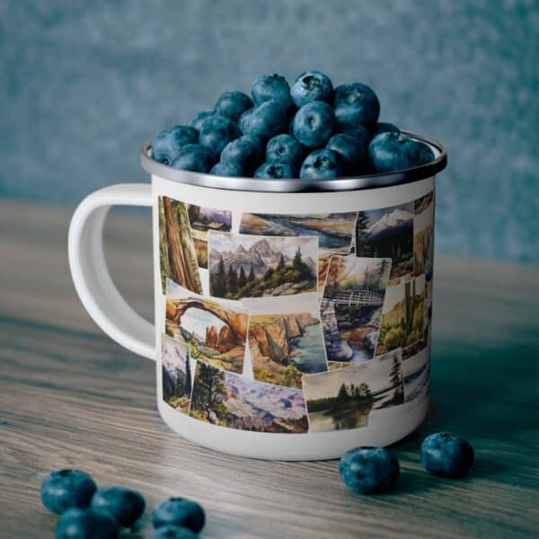 Camping Mug Gift for Dad Cookout Campsite Travel RV Road Trips Enamel Camping Mug Recreation Nature Scenes Camp Travel 12oz Mug Gift for Him - Image 5
