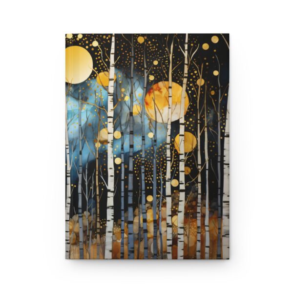 Magical Fall Forest Journal Fantasy Art Deco Golden Orbs Autumn Trees Hard Cover Diary Woodlands Aesthetic Dream Diary Gift Full Moon 6"x8" - Image 2