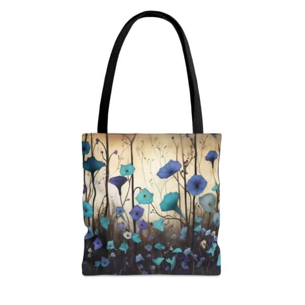 Morning Glory Floral Tote Bag Gift for Her September Birth Month Flower Whimsical Botanical Morning Glories Travel Tote Shopping Tote Bag - Image 4