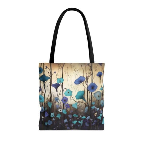 Morning Glory Floral Tote Bag Gift for Her September Birth Month Flower Whimsical Botanical Morning Glories Travel Tote Shopping Tote Bag