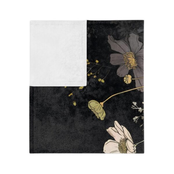 Cosmos Flower Velveteen Minky Blanket Gift for Her October Birth Month Flower Super Soft Whimsical Dark Floral Throw Blanket Room Decor Gift - Image 4