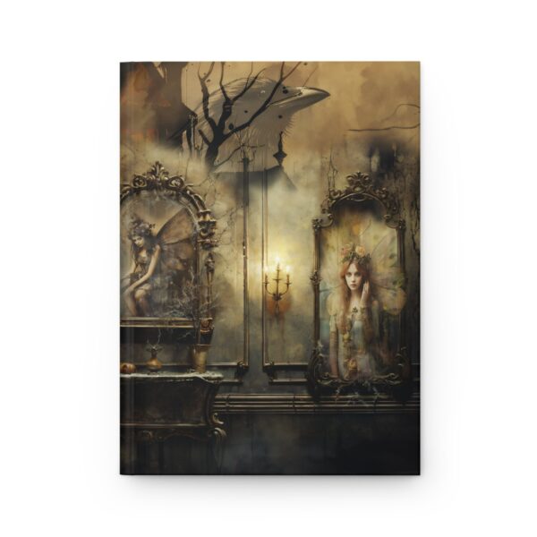 Gothic Dark Fae Journal Gift Dark Academia Victorian Haunted House Vintage Dream Diary Fantasy Raven Fairy Halloween Samhain Journal 6"x8" - Image 2