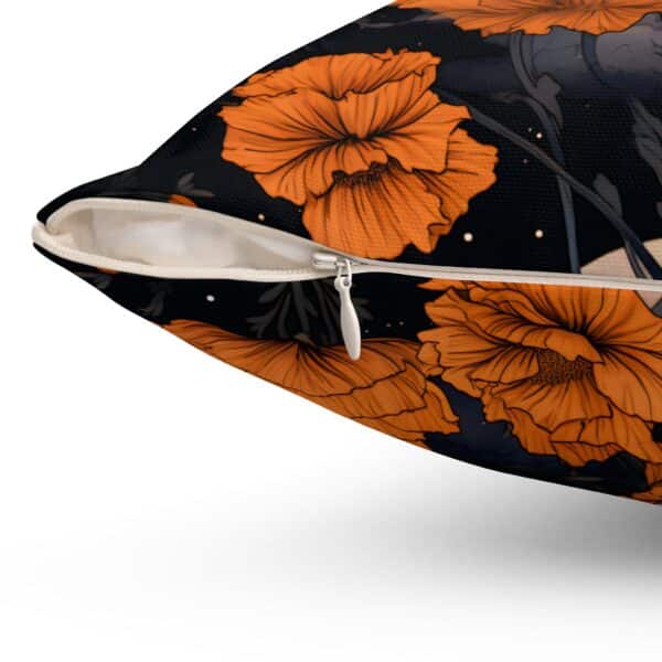 Marigold Throw Pillow Gift for Her October Birth Month Flower Throw Cushion Magical Moons Marigolds Dark Fall Floral Pillow Home Decor Gift - Image 3