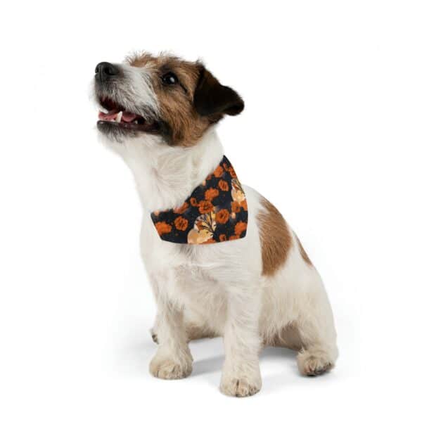 Marigold Dog Bandana Collar October Birth Month Flower Dog Lovers Gift Magical Moons Marigolds Dark Fall Floral Pet Collar Dog Bandana Gift - Image 3