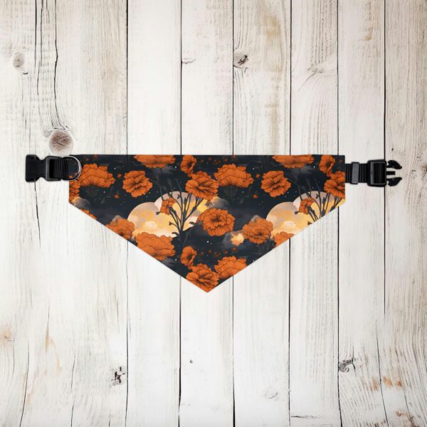Marigold Dog Bandana Collar October Birth Month Flower Dog Lovers Gift Magical Moons Marigolds Dark Fall Floral Pet Collar Dog Bandana Gift - Image 9