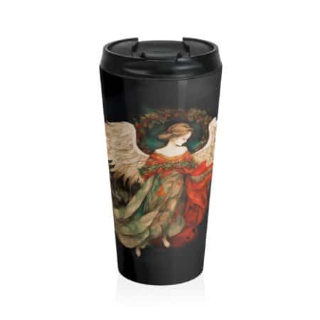 Angel Tumbler Gift Christmas Angel 15oz Travel Tumbler Angelic Wings Yule Holiday Stainless Steel Travel Tumbler Angel Winter Gift for Her