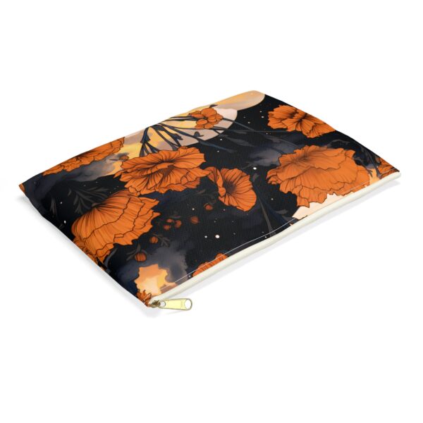 Marigold Cosmetic Pouch Gift for Her October Birth Month Flower Makeup Bag Gift Magical Moons Marigold Fall Floral Travel Accessory Pouch - Image 7