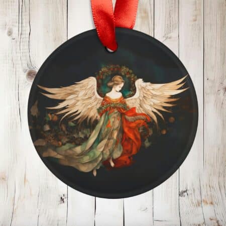 Angel Ornament Gift Christmas Angel Acrylic Tree Ornament Angelic Wings Wreath Halo Holiday Ornament Angel Winter Decoration Gift for Her