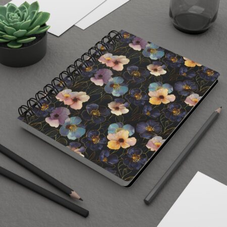 Art Deco Primrose Soft Cover Journal Gift for Her February Birth Flower Dream Diary Gift Primrose Botanical Birth Month Dark Floral Journal