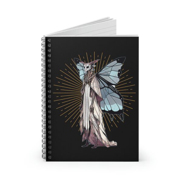 Moth Humanoid Otherkin Spiral Notebook Art Deco Design Dark Academia Aesthetic Gift Journal Fantasy Moth Character - Image 3