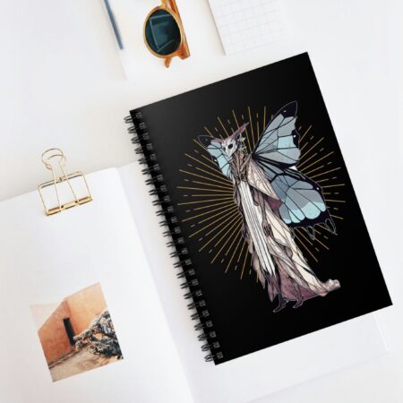 Moth Humanoid Otherkin Spiral Notebook Art Deco Design Dark Academia Aesthetic Gift Journal Fantasy Moth Character