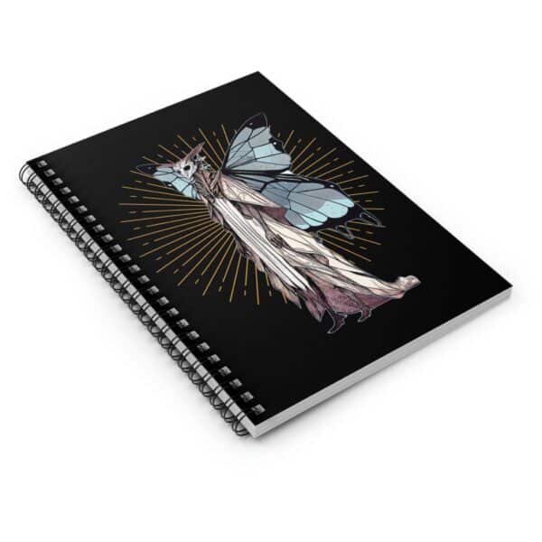 Moth Humanoid Otherkin Spiral Notebook Art Deco Design Dark Academia Aesthetic Gift Journal Fantasy Moth Character - Image 4