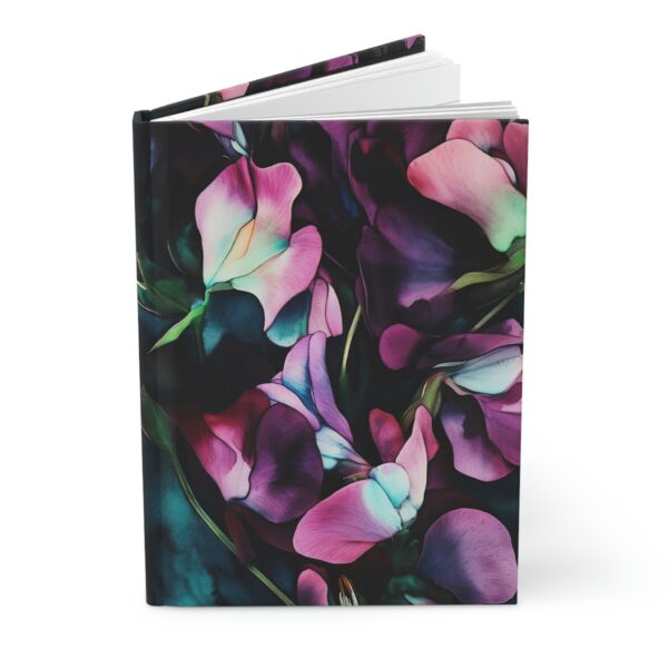 Sweet Pea April Flower Hard Cover Notebook Gift for Her Dark Floral Dream Journal Birth Month Flower for April Birthday Spring Journal Diary - Image 3