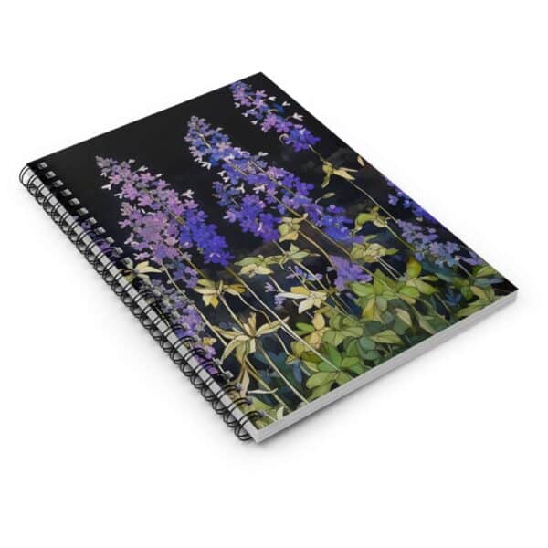 Whimsical Larkspur Spiral Notebook Gift Soft Cover Journal Botanical July Birth Month Flower July Birthday Gift for Her Garden Diary 6"x8" - Image 4