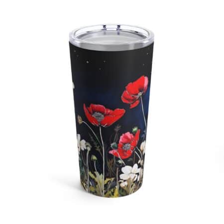 Wildflowers Tumbler Gift Red White and Blue 4th of July Floral 20oz Travel Tumbler July Birthday Gift for Her July Fourth Wildflower Tumbler