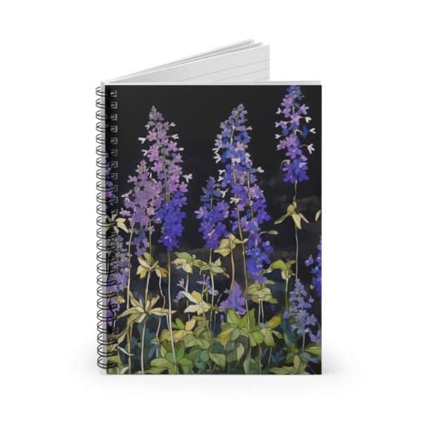 Whimsical Larkspur Spiral Notebook Gift Soft Cover Journal Botanical July Birth Month Flower July Birthday Gift for Her Garden Diary 6"x8" - Image 3