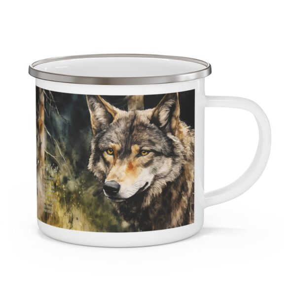 Camping Mug Wolf Spirit Animal Enamel Mug Power Animal Gift 12oz Camp Mug Wolf Animal Totem Gift Wolf Animal Wolf Lover Gift Nature Lover - Image 3