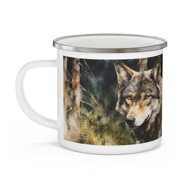 Camping Mug Wolf Spirit Animal Enamel Mug Power Animal Gift 12oz Camp Mug Wolf Animal Totem Gift Wolf Animal Wolf Lover Gift Nature Lover - Image 4