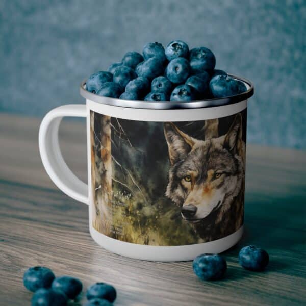 Camping Mug Wolf Spirit Animal Enamel Mug Power Animal Gift 12oz Camp Mug Wolf Animal Totem Gift Wolf Animal Wolf Lover Gift Nature Lover - Image 5