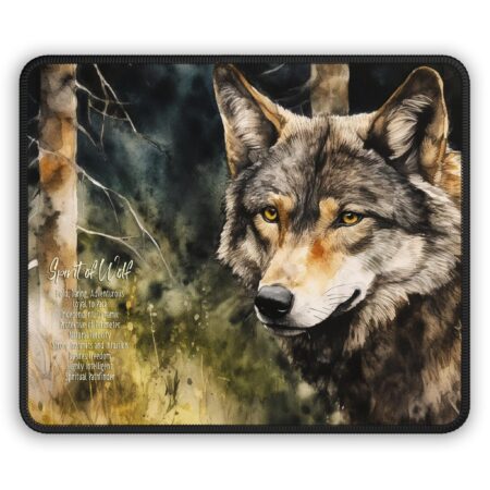 Mouse Pad Wolf Spirit Animal Gift Gaming Mousepad Gift Power Animal Gift Wolf Animal Totem Gift Wolf Animal Art Wolf Lover Gift Gamer Gift