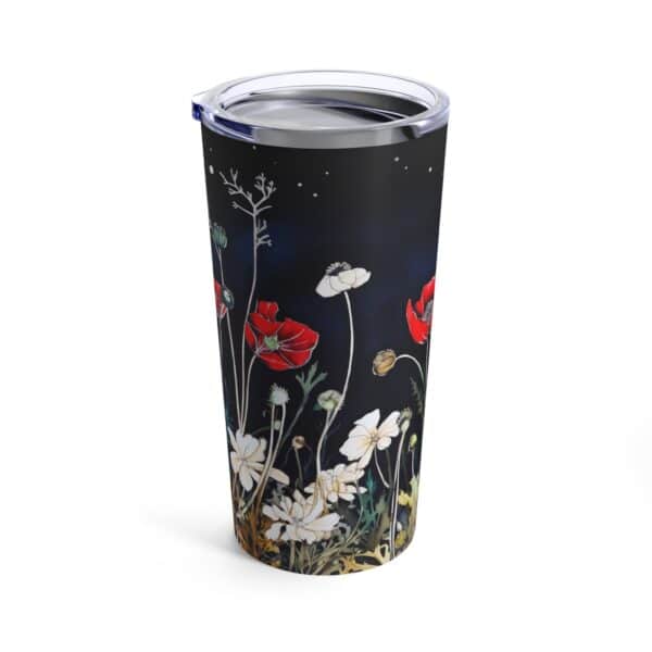 Wildflowers Tumbler Gift Red White and Blue 4th of July Floral 20oz Travel Tumbler July Birthday Gift for Her July Fourth Wildflower Tumbler - Image 3
