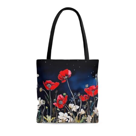 Wildflowers Tote Bag Gift Red White and Blue 4th of July Floral Travel Tote Shopping Tote July Birthday Gift July Fourth Colors Beach Bag