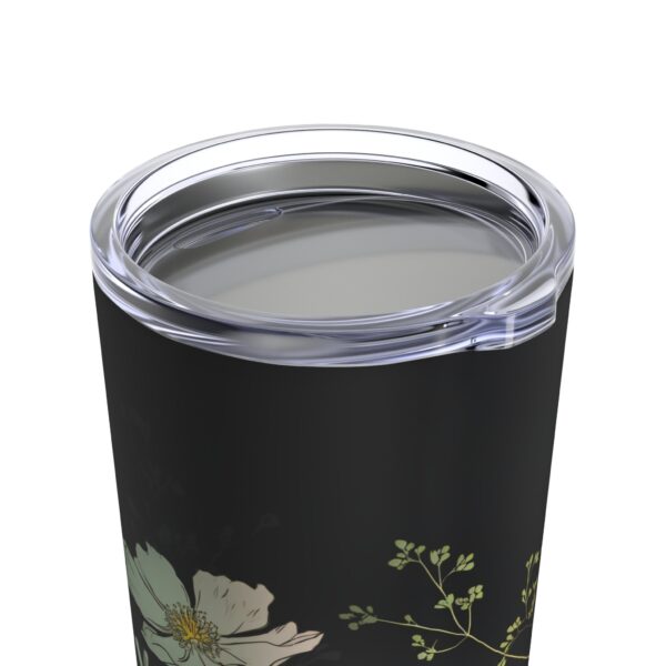 Cosmos Flowers Tumbler Gift for Her October Birth Month Flower 20oz Stainless Steel Tumbler Gift Whimsical Dark Floral Travel Tumbler Gift - Image 6