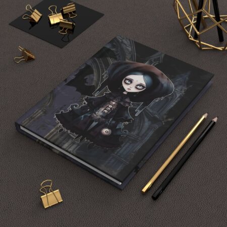 Whimsigoth Witchy Journal Gift for Her Victorian Vintage Cat Blank Hard Cover Notebook Dark Fantasy Dream Diary Halloween Samhain Gift 6"x8"