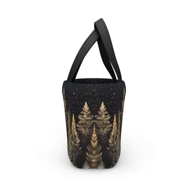 Winter Forest Soft Touch Neoprene Lunch Bag Gift Whimsical Vintage Art Fall Trees Lunch Box Tote Dark Forest Teachers Students Travel Tote - Image 5