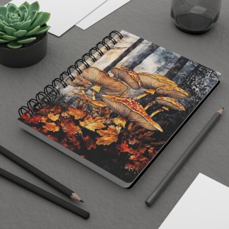 Mushroom Woodlands Soft Cover Journal Fall Forest Rustic Mushroom Dream Diary Gift Hiking Travel Food Diary Autumn Leaves Nature Journal 5x7